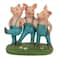 8" Three Pigs Dancing in Blue Overalls Garden Statue